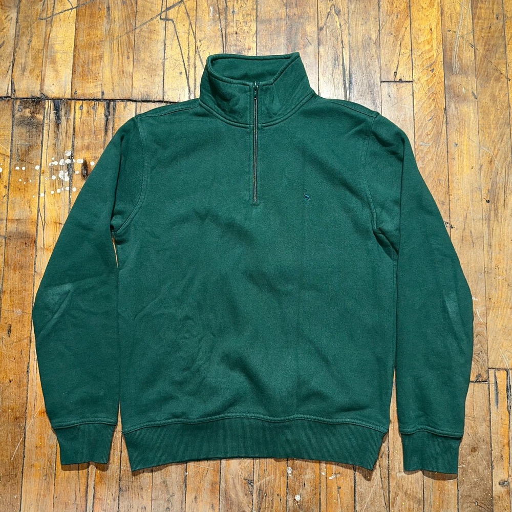 Tailorbyrd Sweatshirt Men's Small Green Fleece Mock Neck Long Sleeve 1/4 Zip
